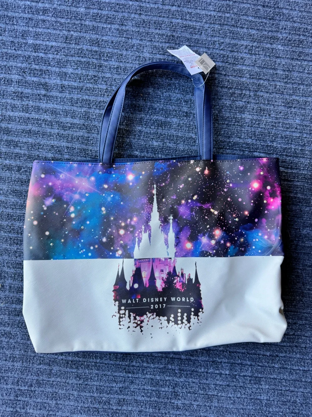 Walt Disney World 2017 Disney‎ Parks Travel Tote Bag Navy White Castle Space NWT